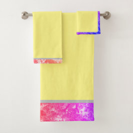 Toallas de baño de color amarillo natural Set var2