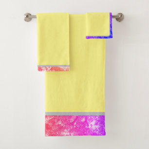 Toallas de baño de color amarillo natural Set var2