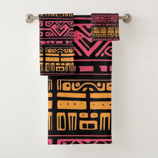 Toallas de baño de diseño étnico (In situ)