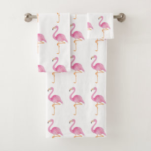 Toallas de baño de flamingo rosa