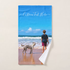 Toallas de baño de fotos de su Mascota con nombre 
