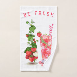 Toallas de baño de fresa recién hechas - Texto Per