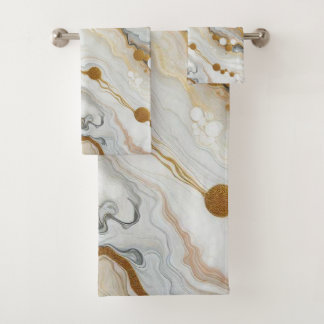 Toallas de baño de las olas blancas de oro
