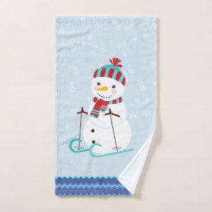 Toallas de baño de Navidad de copos de nieve azule