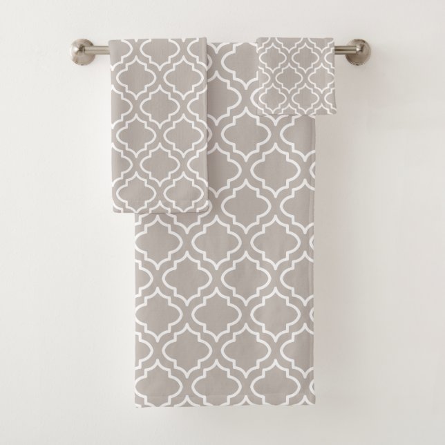 Toallas De Baño De Patrón Gris Caliente Set Gift (In situ)