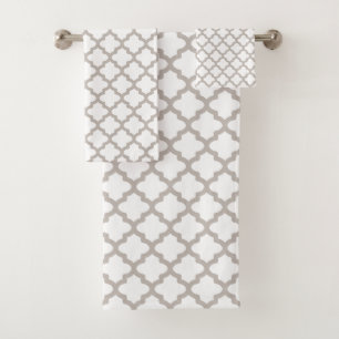 Toallas De Baño De Patrón Gris Set Gift