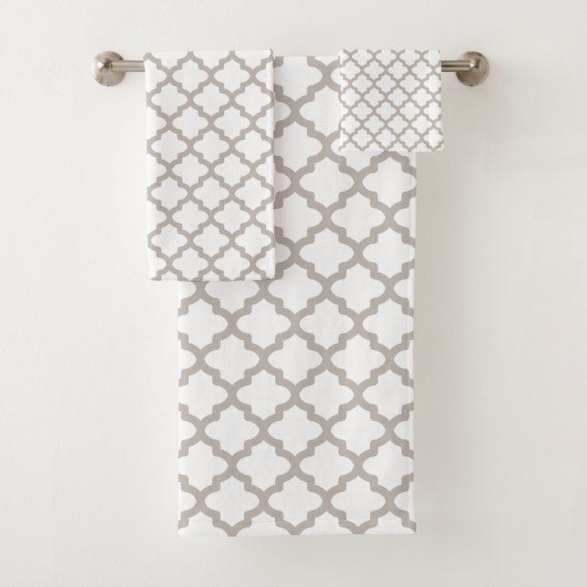 Toallas De Baño De Patrón Gris Set Gift (In situ)