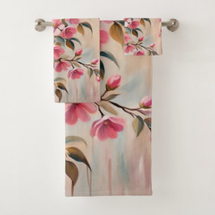 Toallas de baño de rama beige rosa