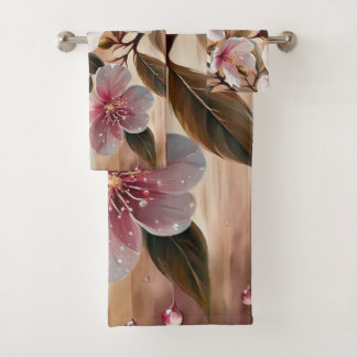 Toallas de baño de rama rosa