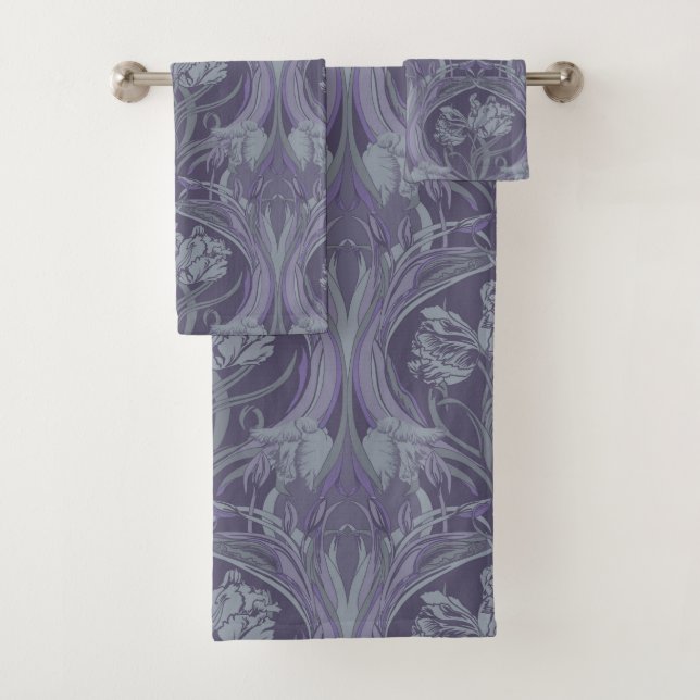 Toallas de baño de tulipanes de estilo Art Nouveau (In situ)