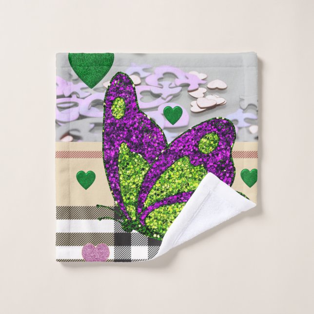 Toallas de baño El día de San Valentín, mariposa (Toallita)