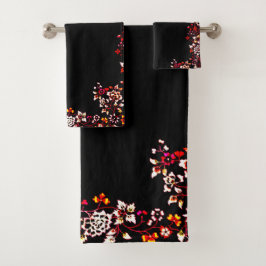 Toallas de baño elegantes con motivos florales neg