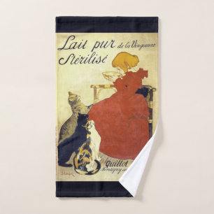 Toallas de baño francesas del poster de la leche