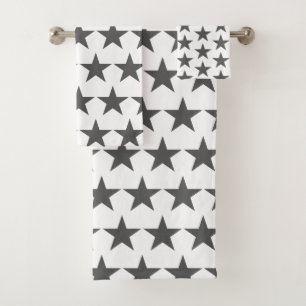 Toallas de baño grises del modelo de estrellas de