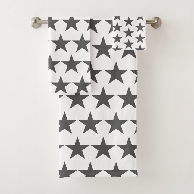 Toallas de baño grises del modelo de estrellas de (In situ)