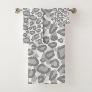 Toallas de baño Impresión De Leopardo De Nieve Gri