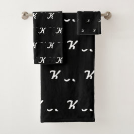 Toallas de baño iniciales (negro y blanco)