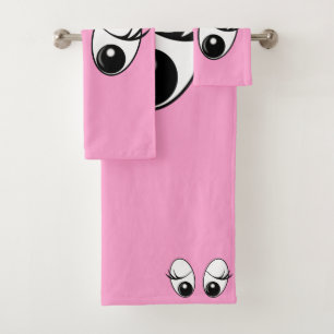 Toallas De Baño Rosa De Ojos Curiosos - Elija Colo