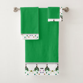 Toallas de baño verdes para abejas