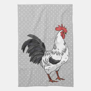Toallas de cocina blancas elegantes del gallo