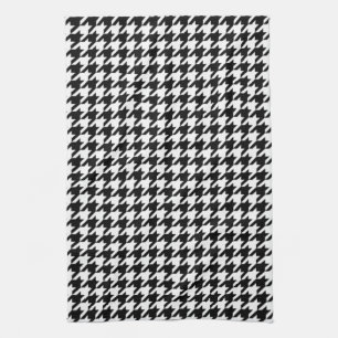 Toallas de cocina blancos y negros de Houndstooth