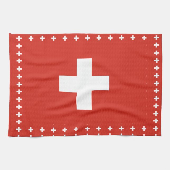Toallas de cocina con bandera suiza (Horizontal)