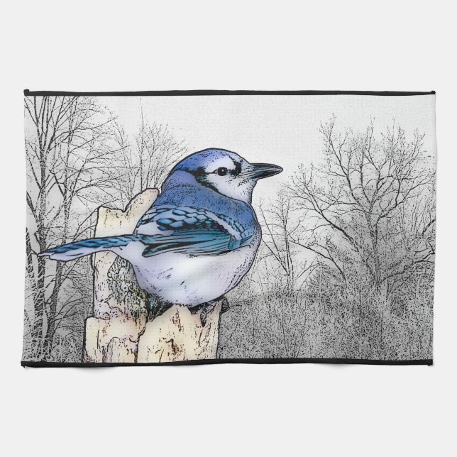 Toallas de cocina con dibujos de Jay azules (Horizontal)