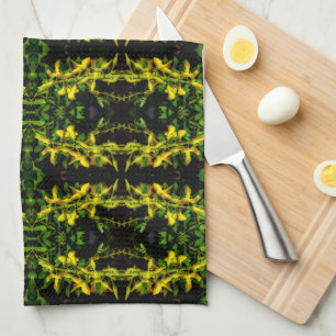 Toallas de cocina con estampado de tapiz verde y a