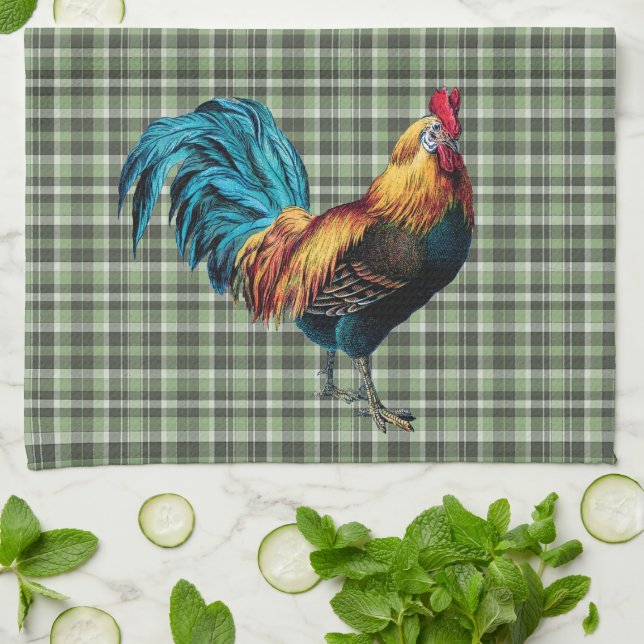 Toallas de cocina con gallo campestre (Doblado)