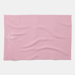 Toallas de cocina con monograma rústico rosa