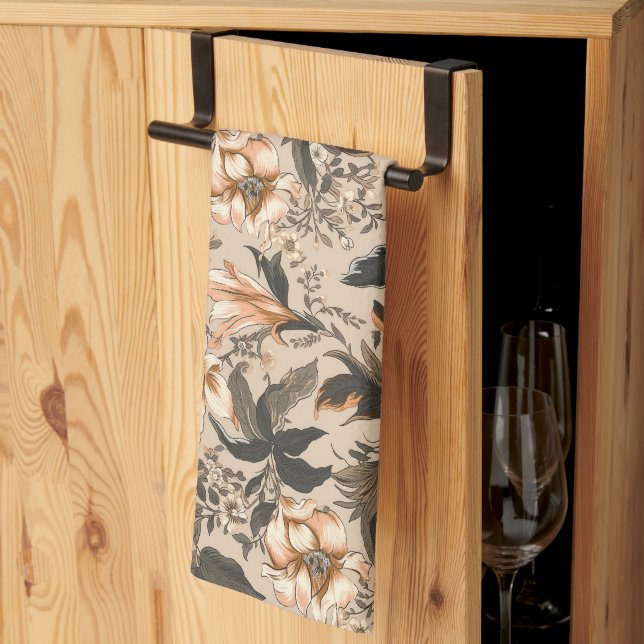 Toallas de cocina con motivos florales vintage (Pliegue de tercios)