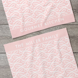 Toallas de cocina con nombre personalizado Bow ros