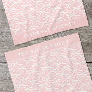 Toallas de cocina con nombre personalizado Bow ros