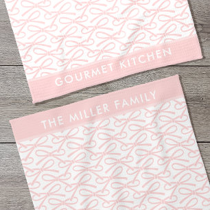 Toallas de cocina con nombre personalizado de Bow