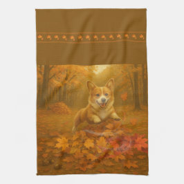 Toallas de cocina Corgi Leaf Leap