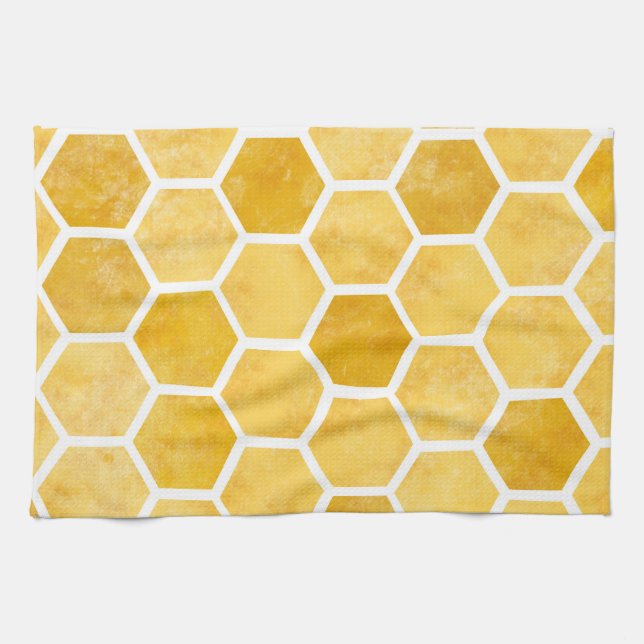 Toallas de cocina de abeja amarilla de Hexagon (Horizontal)