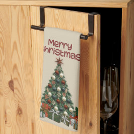 Toallas de cocina de árbol de Navidad alegre
