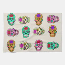 Toallas de cocina de calaveras de azúcar