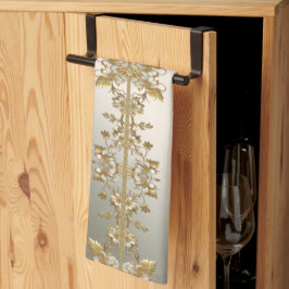 Toallas de cocina de color blanco floral