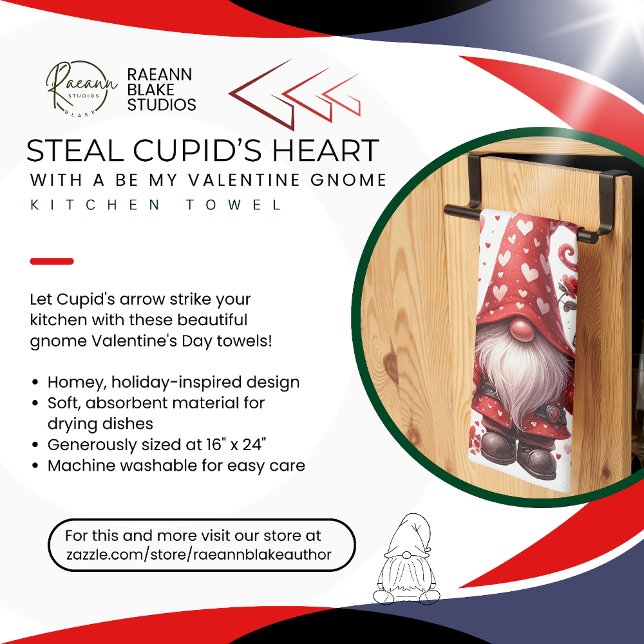 Toallas de cocina de el día de San Valentín Gnome (Subido por el creador)