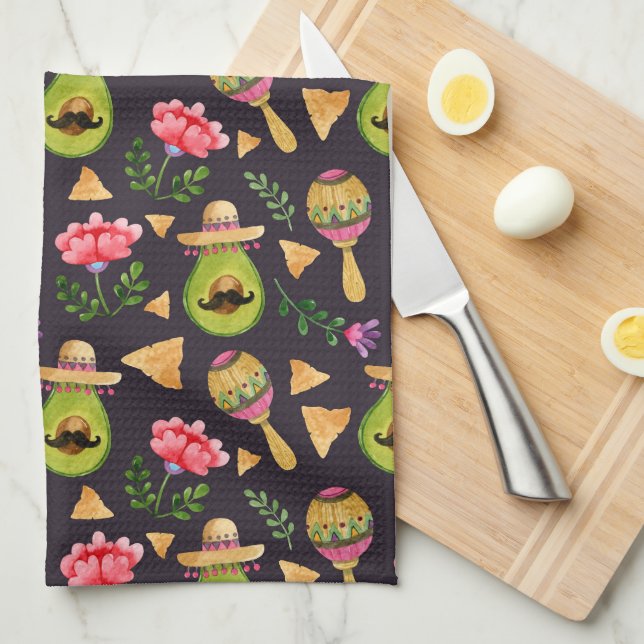 Toallas de cocina de Fiesta picante mexicana (Doblado Cuarto)