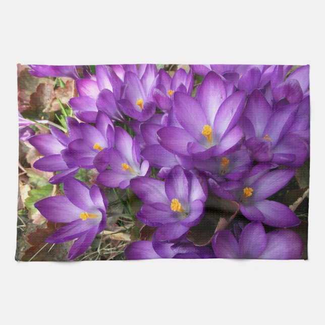 Toallas de cocina de flores moradas (Horizontal)