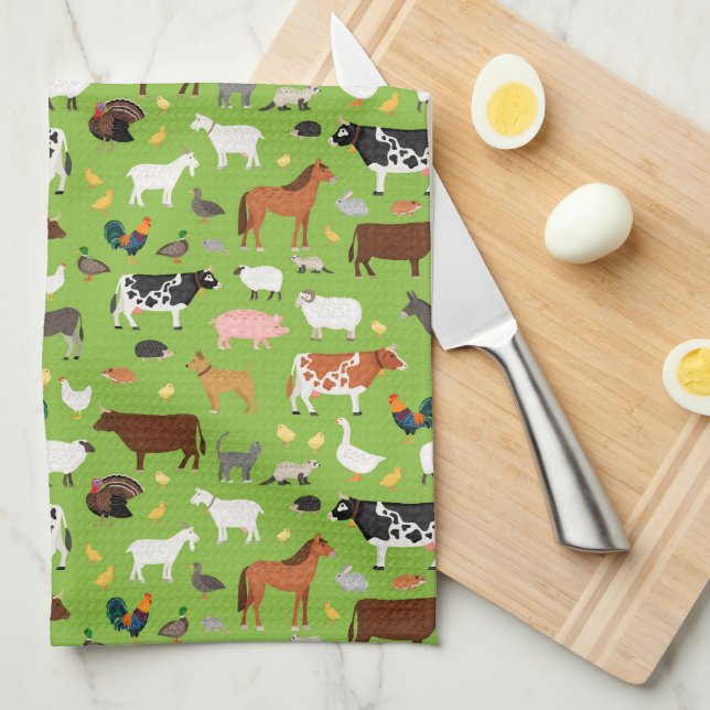 Toallas de cocina de granja - Animales de granja - (Doblado Cuarto)