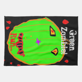 Toallas de cocina de Halloween con calabaza verde