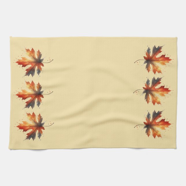 Toallas de cocina de hojas de otoño (Horizontal)