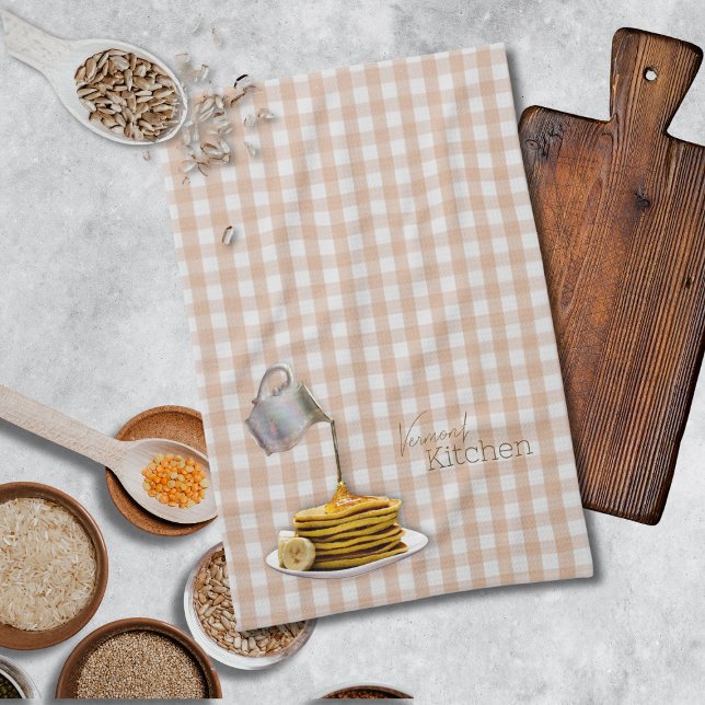 Toallas de cocina de jarabe de arce de Vermont (Vermont Maple Syrup Oven Mitt and Pot Holder. Personalize it!)
