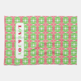 Toallas de cocina de mosaico rojo y verde