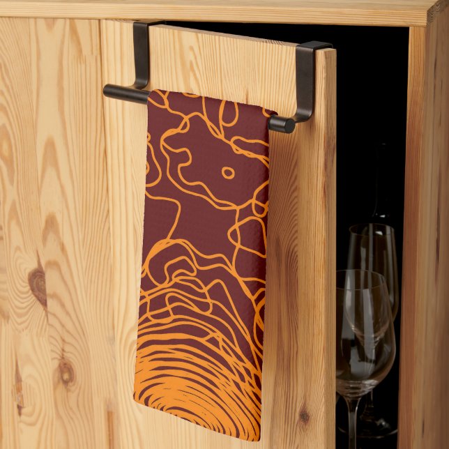 Toallas de cocina de naranja Yarn (Pliegue de tercios)