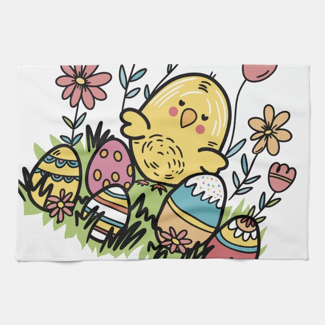 Toallas de cocina de Pascua: Diseño festivo y dive (Horizontal)