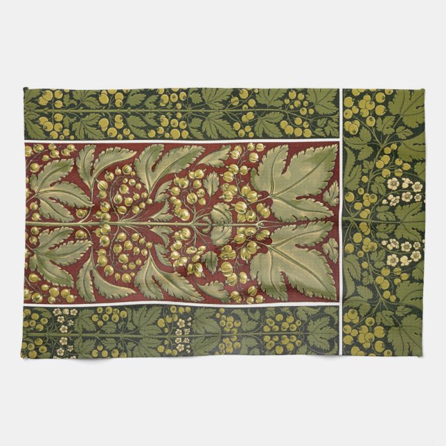 Toallas de cocina de patrón de hojas antiguas (Horizontal)